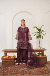 Opal Purple (Stitched 3 Pcs)