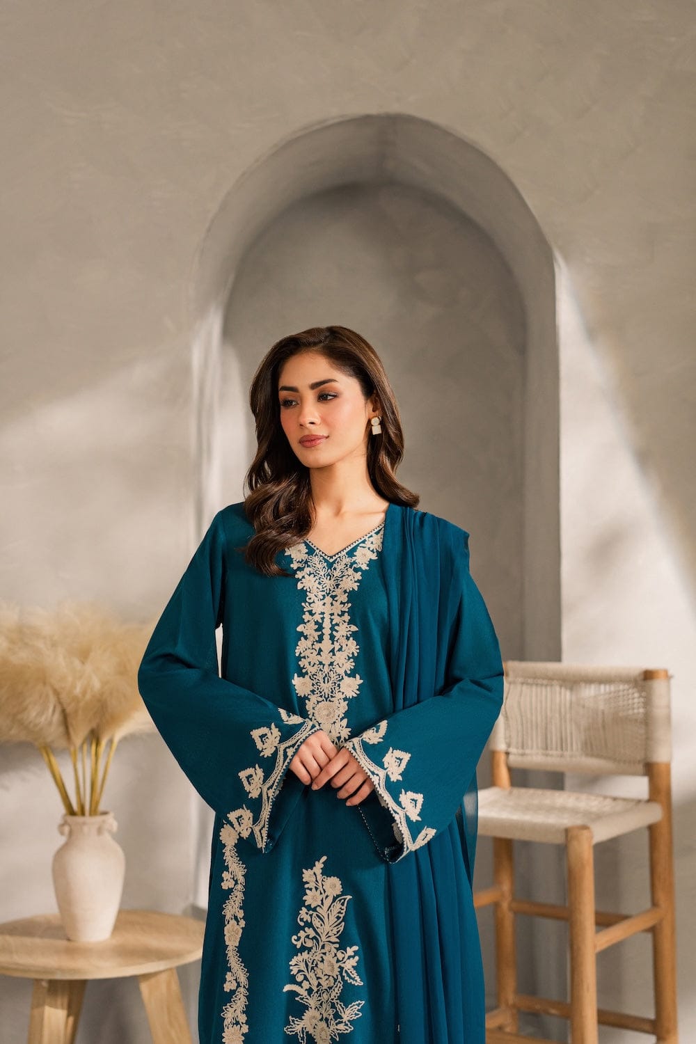 sachin and babi light blue dress Loro Piana Abito Faye Embroidered Dress - White main image 1